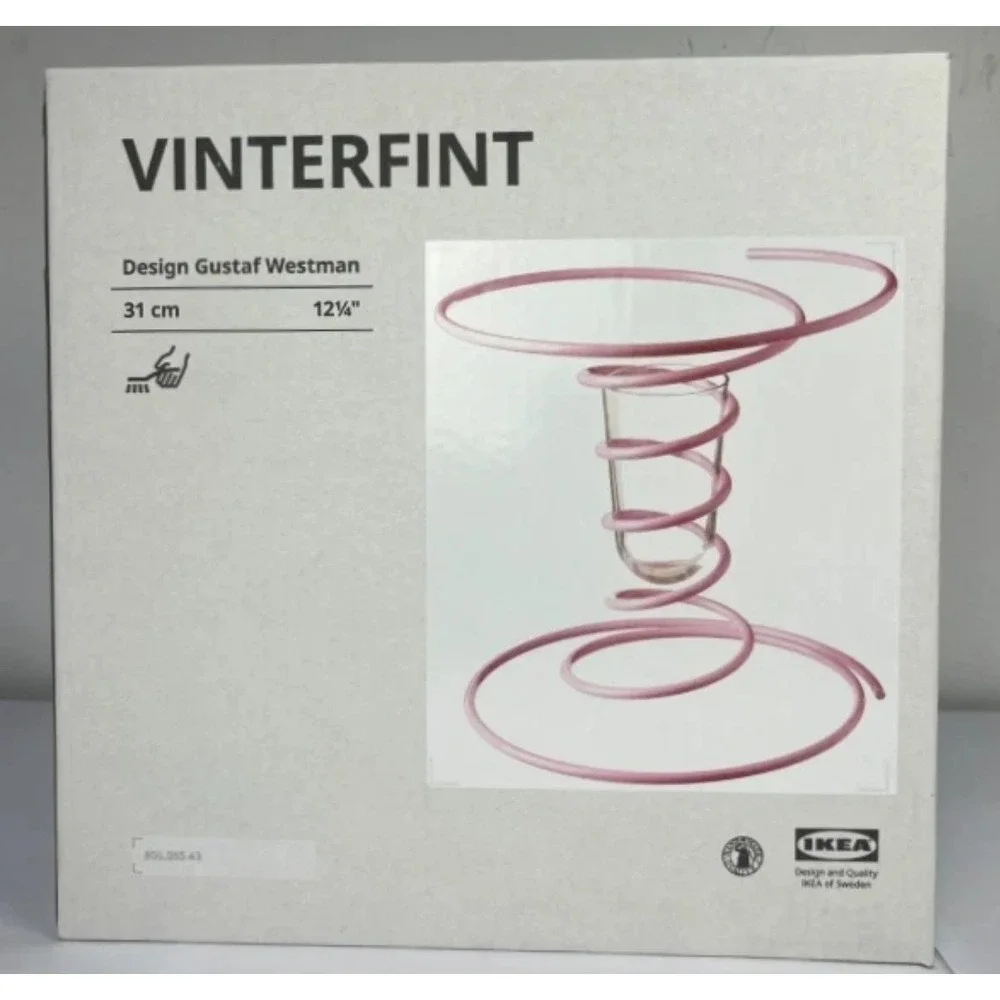 Gustaf Westman X Ikea Vinterfint Vase Pink Spiral 12 ¼